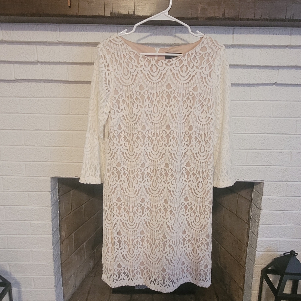 Elegant Lace Dress in Cream